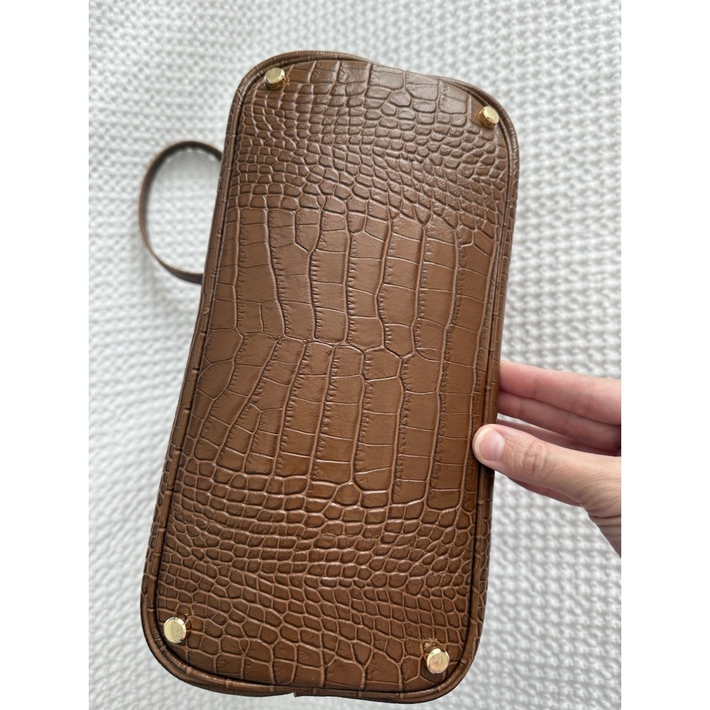 Teddy Blake Vanessa Croco 12" Brown Preppy Quiet Luxury Leather - Picture 4 of 9